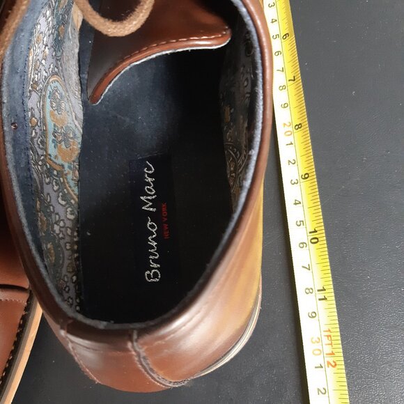 Bruno Marc SZ 9.5 Louis-2 Chestnut Men's Leather Cap Toe Oxford Shoes - Picture 12 of 15